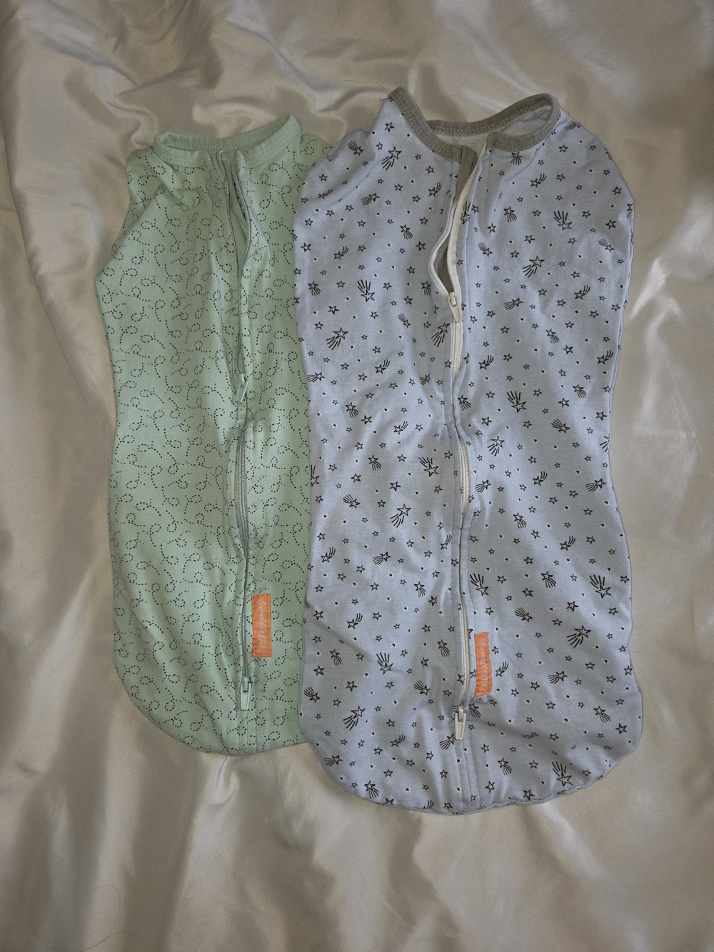 SwaddleMe Zip Sleep Sacks in Mint Green & Light Blue